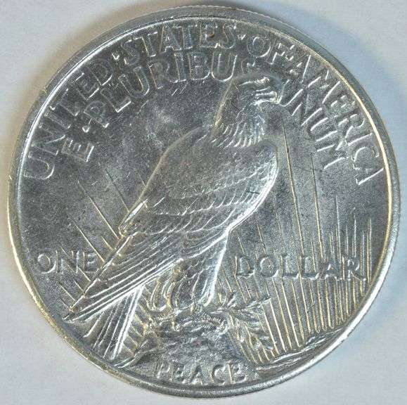 Brilliant-white 1921 Peace Silver Dollar in AU