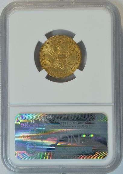 Original BU 1907 US $5 Liberty Gold Piece. NGC MS61