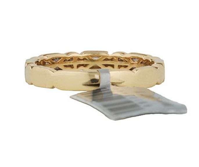 New 0.56ctw Baguette and Round Diamond Bezel Set Band Ring in 14K