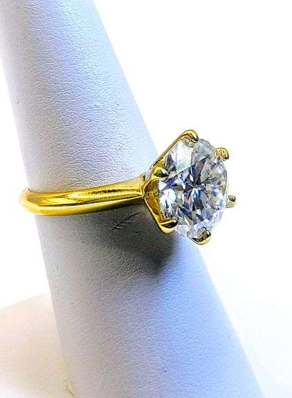 Ladies Sparkling 5 Ct White Simulated Lab Diamond Ring
