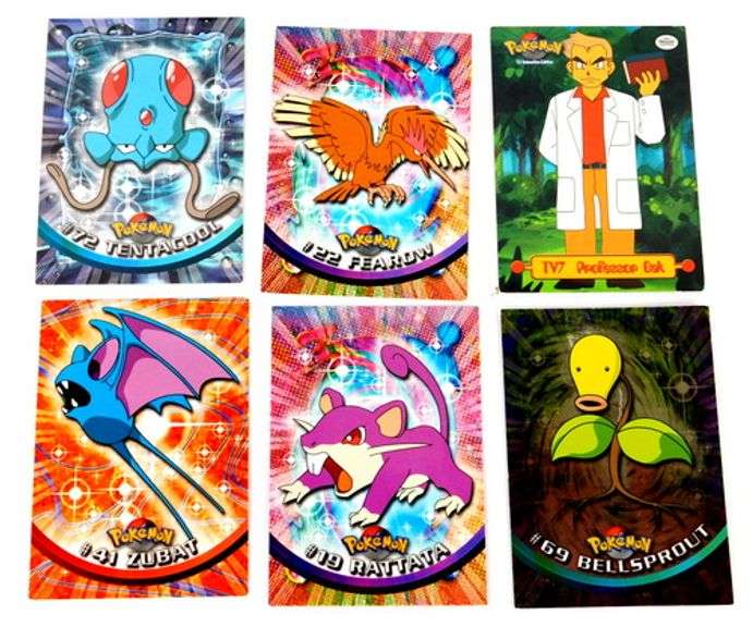6 Pokémon 1998 TV Animation Edition Trade Cards