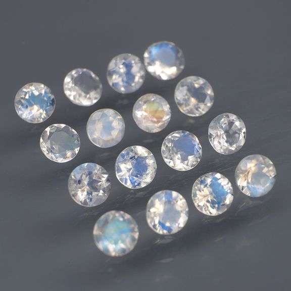 Matched! Faceted! 5.01ct blue flashing Moonstone set!