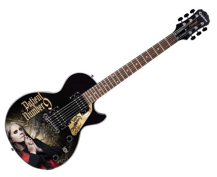 Ozzy Osbourne Signed Custom Epiphone "Patient #9" Graphics Guitar