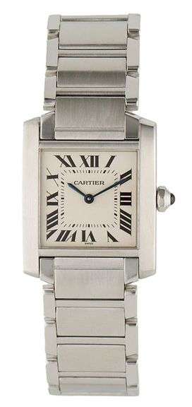 Cartier Tank Francaise 2301, 25mm, Ivory Dial, Stainless Steel Watch