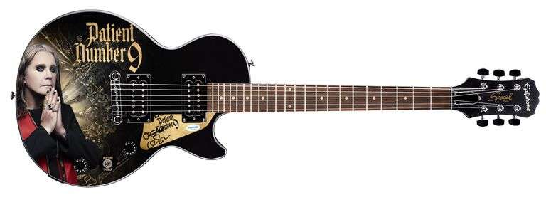 Ozzy Osbourne Signed Custom Epiphone "Patient #9" Graphics Guitar
