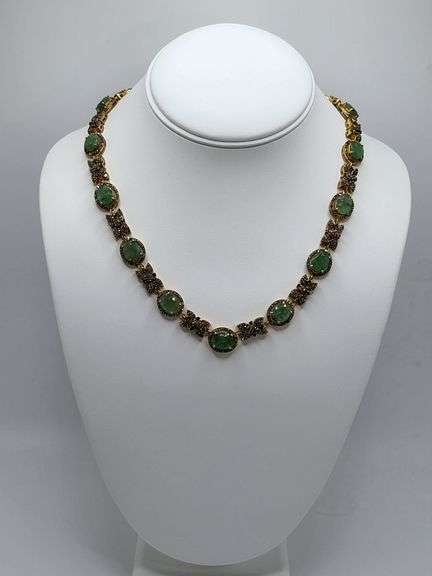 Natural rare Aventurine & Diamond Necklace.