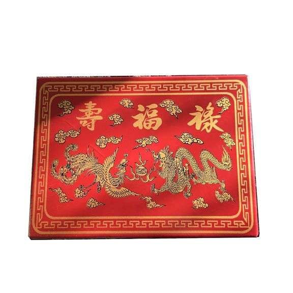 Chinese Mahjong Set 146 Ivory Tiles, Dice & Red Carrying Case