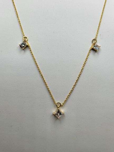 1.55ctw F, VVS1 lab grown diamond with 18" 14k gold pendent
