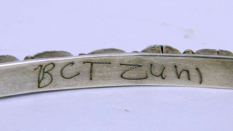 Vintage BCT Zuni Sterling Turquoise Cuff