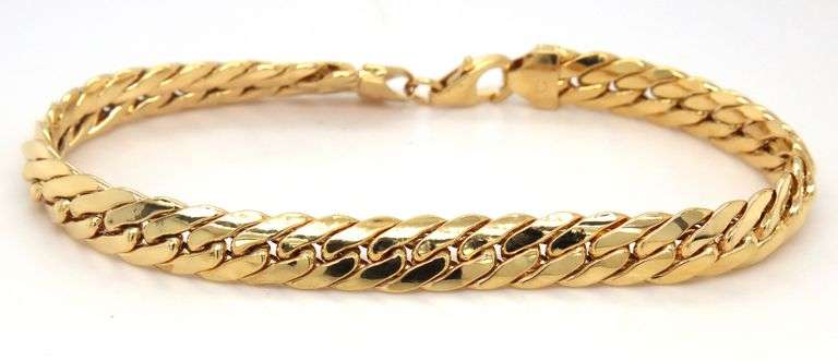 14kt Yellow gold Hollow Herringbone bracelet
