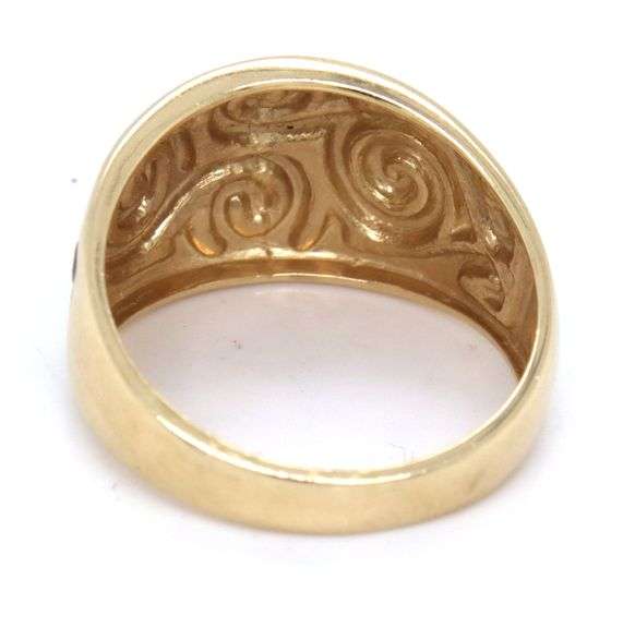 Lovely 14K YG and Black Enamel Dome Ring
