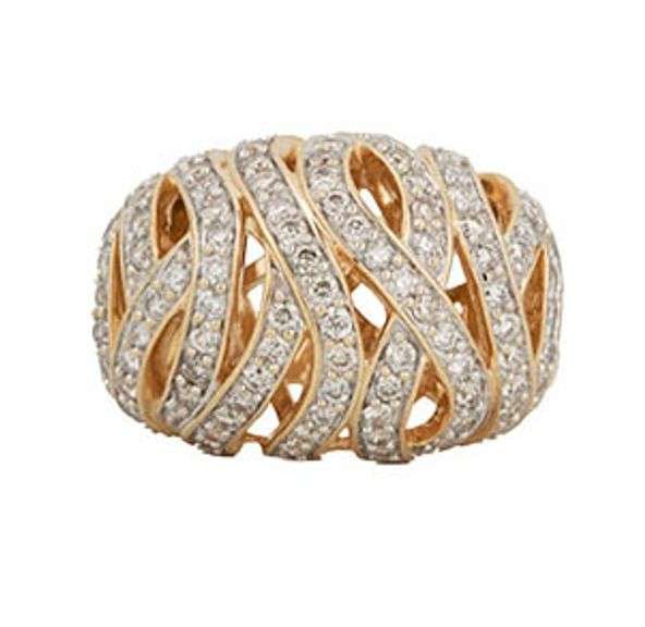 1.00ctw Pave Diamond Woven Dome Ring in 14K