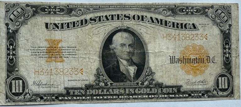 $10 1922 Series Gold Certificate