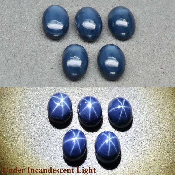 Stunning 3.87ct 5pc royal blue Star Sapphire set