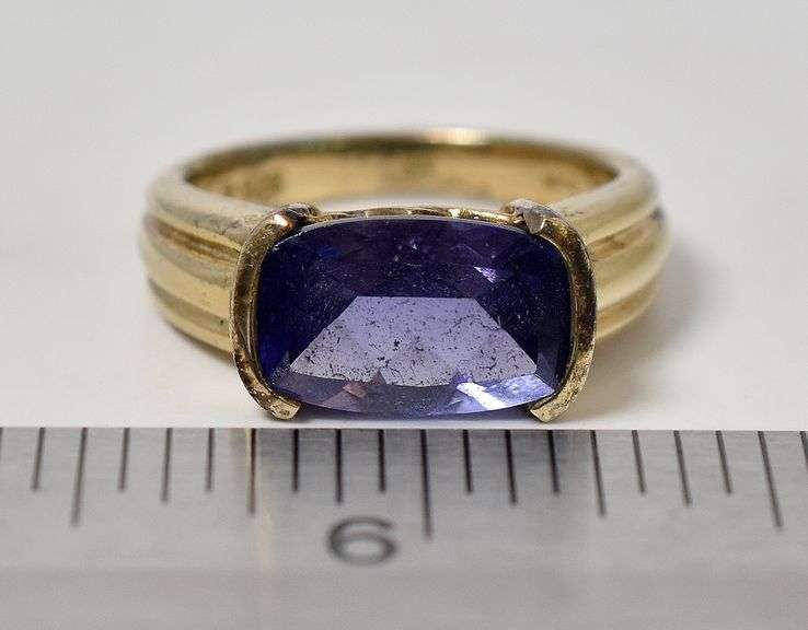 Amethyst Gemstone Ring in Vermeil Sterling Silver