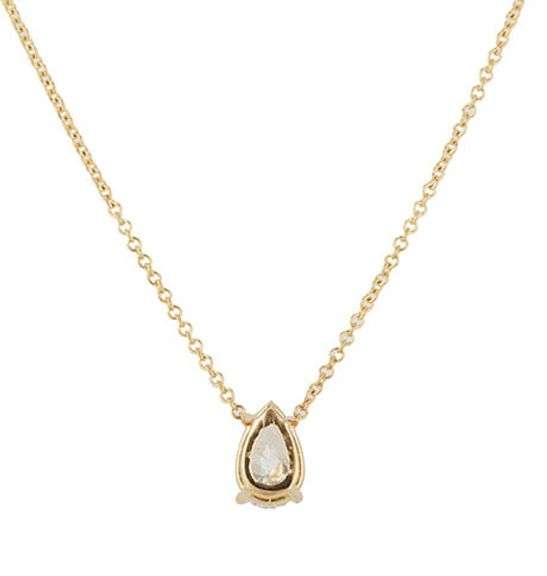 1.17ct Pear Diamond Solitaire Pendant Necklace in 14K