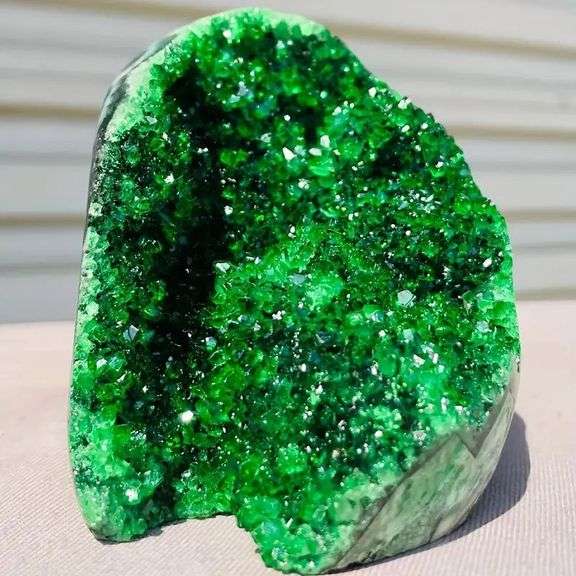 Green Crystal Quartz Cluster