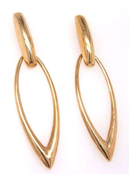Feminine 14k Yellow Gold Dangle Earrings