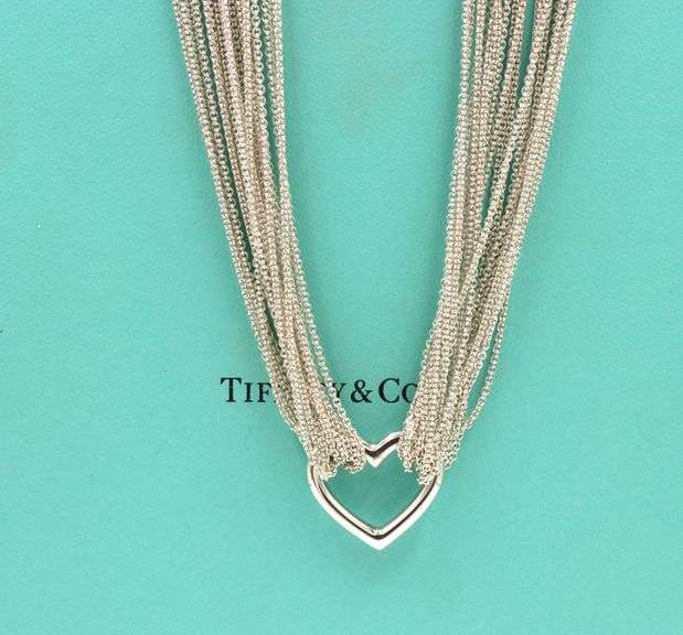Tiffany & Co multi strand heart toggle necklace