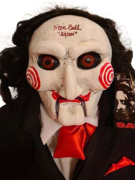 Tobin Bell Autographed Saw Jigsaw Billy Puppet Doll with Tricycle BAS Witness