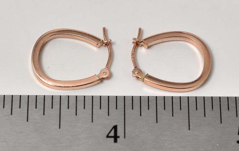 Lovely 14K Rose Gold Hoop Earrings