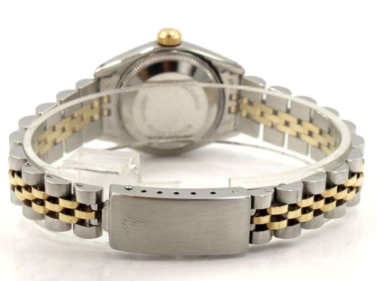 Ladies Rolex Oyster Perpetual Date 6917 Two Tone Silver Dial Ladies Watch