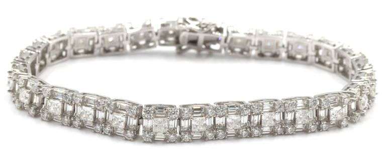 Lot of 2 925 sterling silver cubic zirconia bracelets