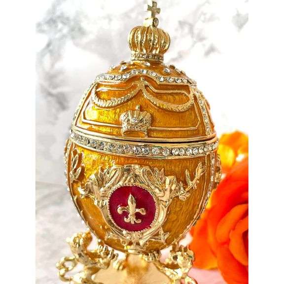 Regal Princeton Faberge with 24K Gold & Austrian Crystal Bracelet