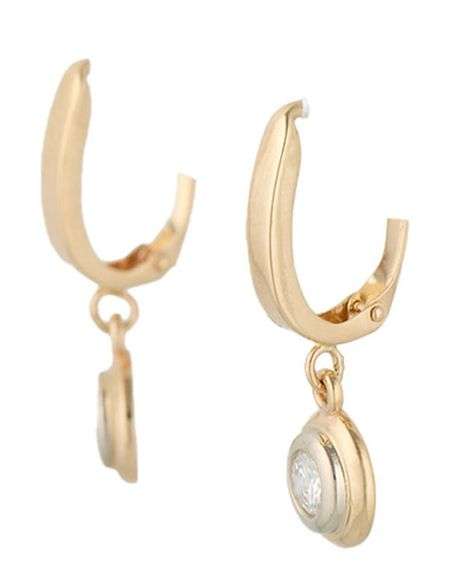 0.50ctw Round Diamond Bezel Set Drop Earrings in 14K