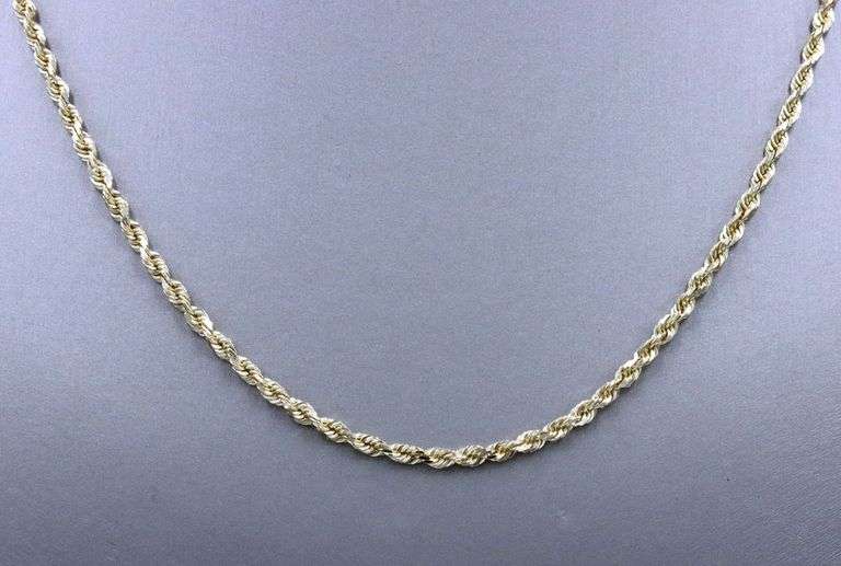 10kt Yellow gold Rope chain necklace