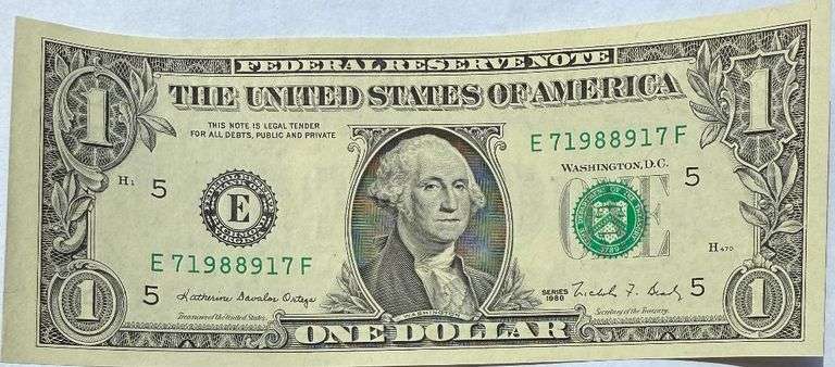 1988 CH CU $1 Richmond Radar Federal Reserve Note