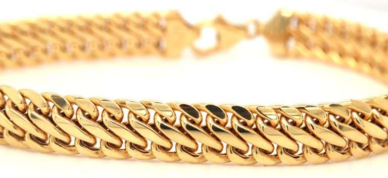 Lovely 14K YG Italian Made Woven Link Bracelet