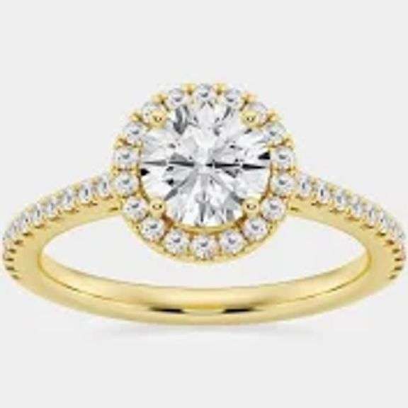 1.30ctw F, VVS1 lab grown diamond with 14k gold ring
