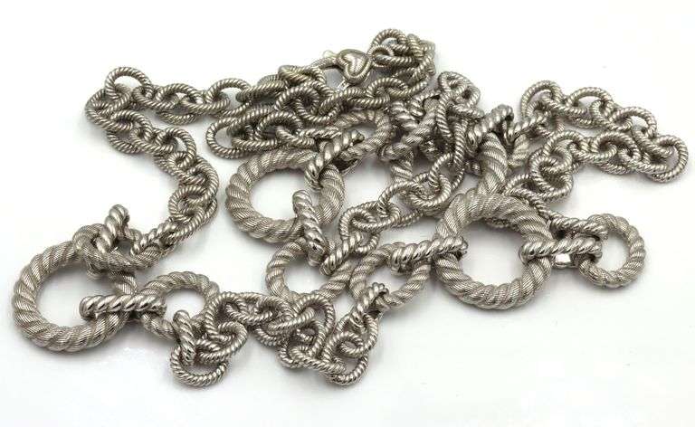 Judit Ripka 925 Sterling Silver Large Rolo Chain Link Necklace