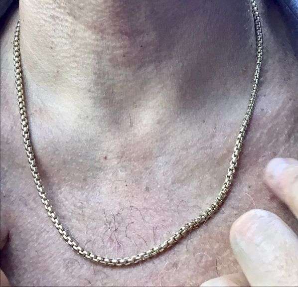 14K Yellow Gold Box Link Chain