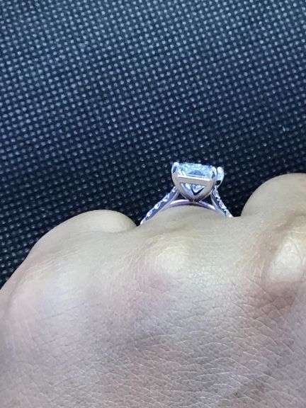 14K White Gold Radiant Cut Lab Diamond Ring