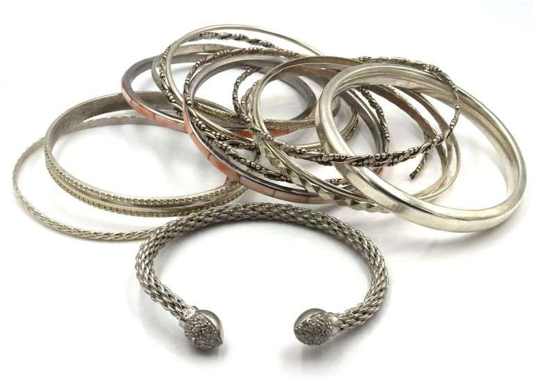 925 Sterling Silver Bangle Lot