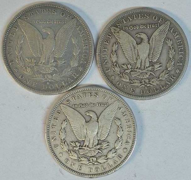 3 Better date 'S' Mint Morgan Silver Dollars: 1883-S, 1897-S, & 1899-S