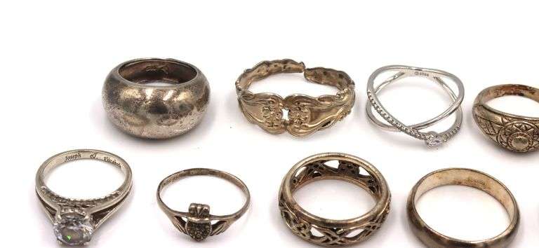 Group lot of Vintage 925 sterling silver rings
