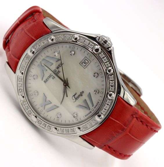 Raymond Weil Tango pearl diamond dial and bezel watch