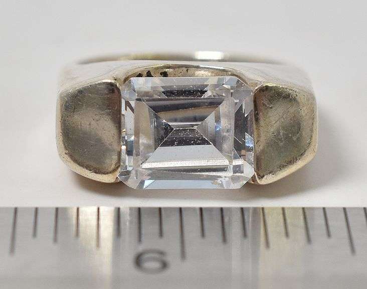 CZ Gemstone Ring in Sterling Silver