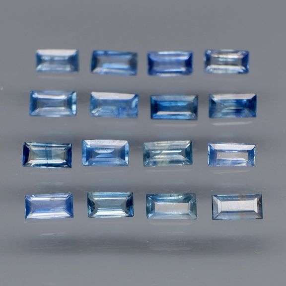 Heated only! 3.14ct blue green Sapphire set