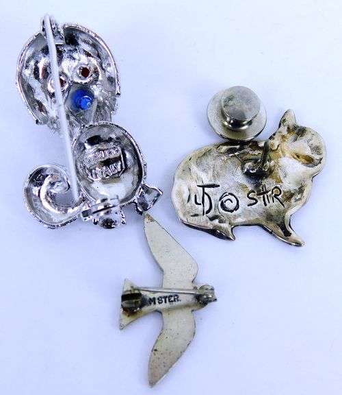 3 Vintage Sterling Silver Pins