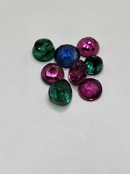 Mixed 1.18ct set of 3mm Sapphire, Rubies, and Emeralds,