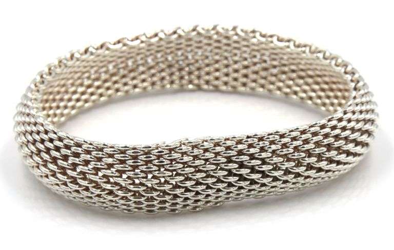 Tiffany & Co Somerset mesh bangle bracelet