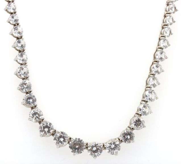Set of 925 sterling silver crystal necklace and earrings