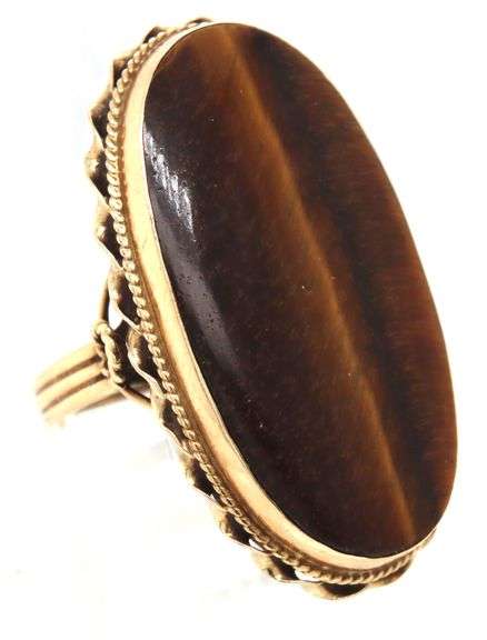 Bold 14K YG Tigers Eye Ring
