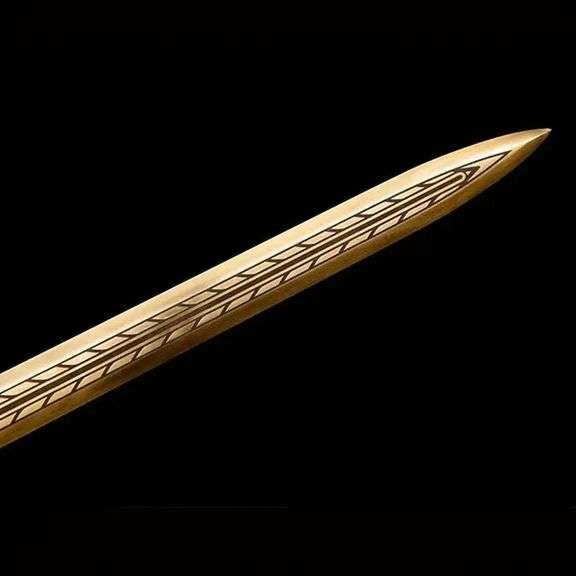 Jian Sword with Blue Scabbard and Brass Detailing