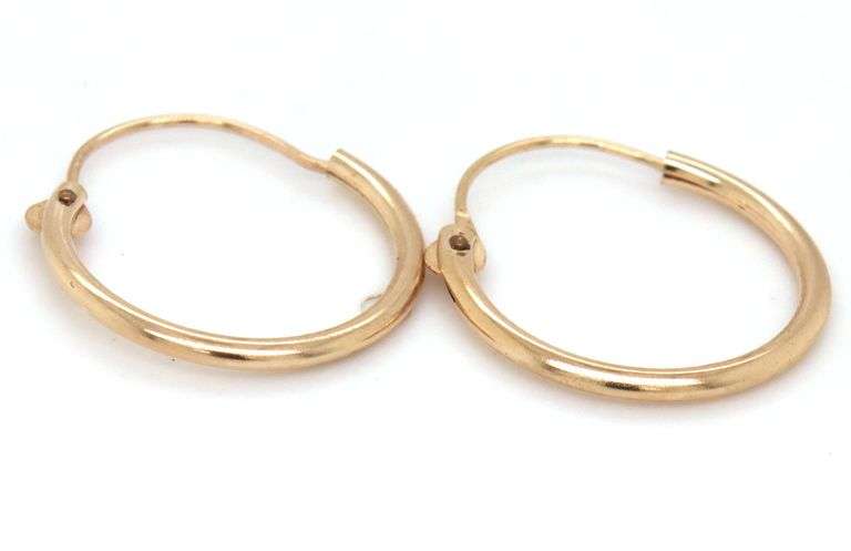 14kt Yellow gold Thin gold hoops