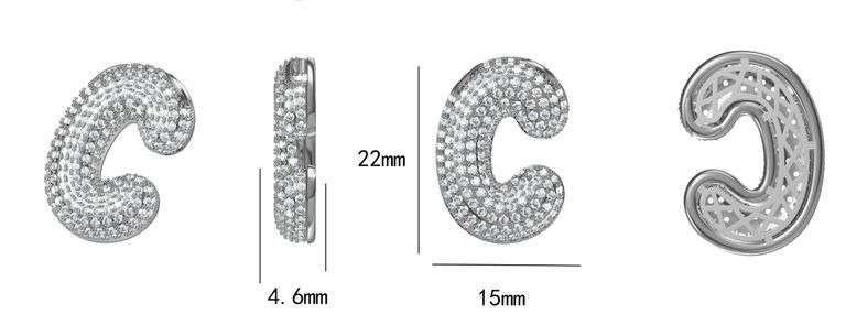 Beautiful Sterling silver with Moissanite Initial Pendant